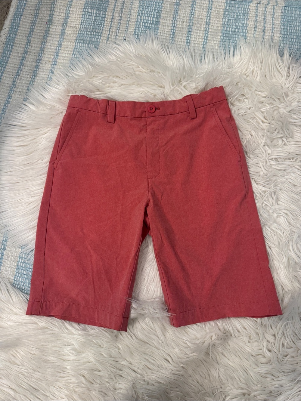 Boys Vineyard Vines Coral Flat Front Shorts